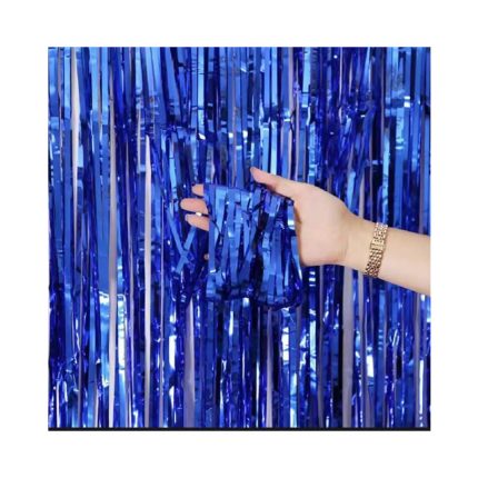 CORTINA METALIZADA AZUL 100X200CM - SILVER