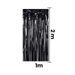 CORTINA METALIZADA PRETA 100 X 200CM SILVER PLASTIC