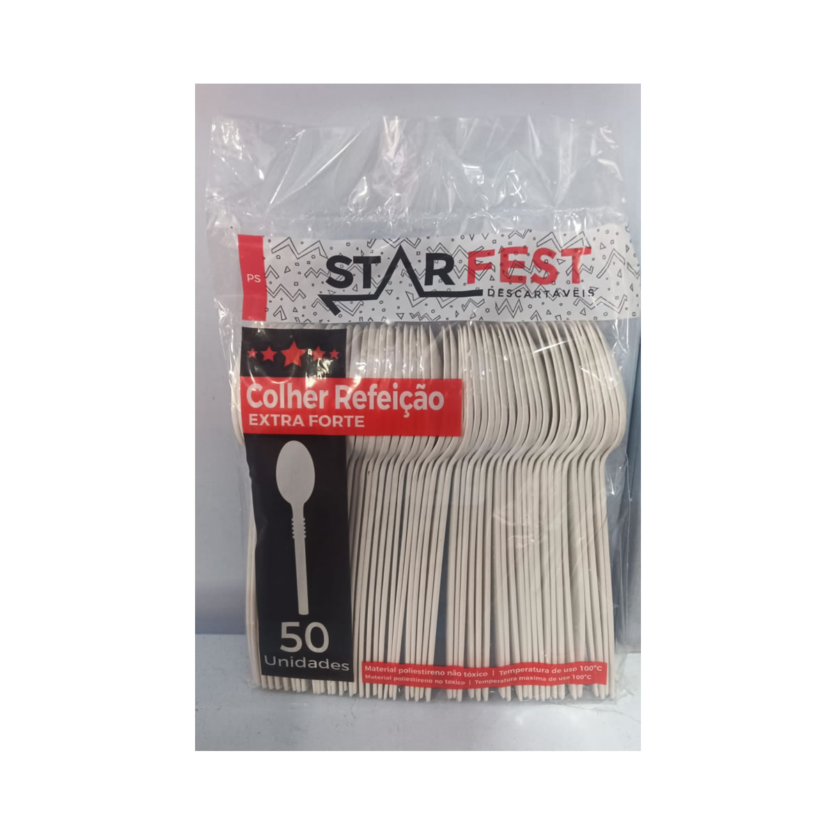 15580636145-3619.jpg COLHER EXTRA FORTE BRANCA C/50 - STARFEST - Imagem 1